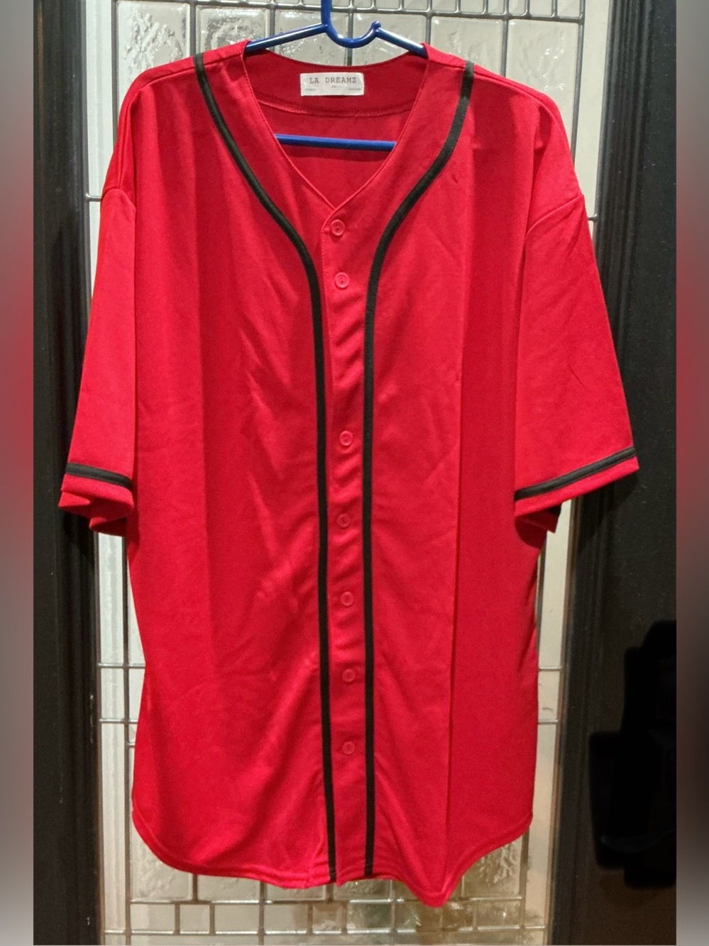 LA Dreamz Red Baseball Jersey with Black Piping DP